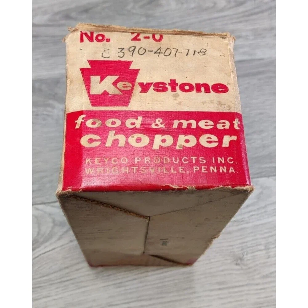 Vintage Keystone Food and Meat Chopper, Keyco Products, Inc., No. 1-0 in Box-USA